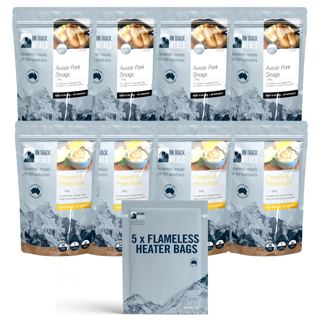 Aussie Pork Snags and Pumpkin & Potato Mash Meal Bundle – On Track Meals